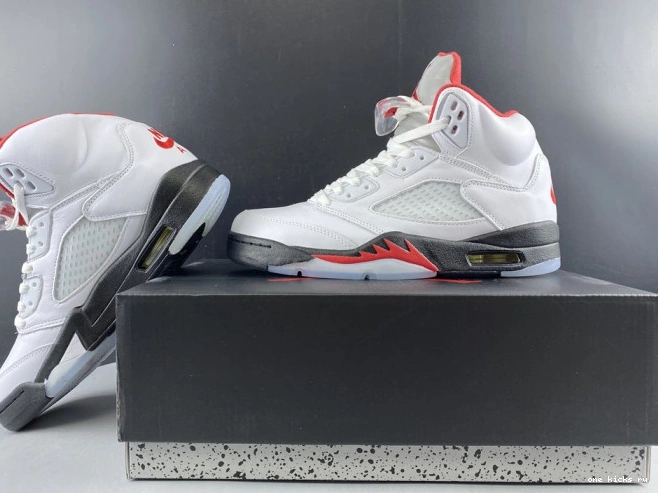 Chep Onekick Silver Jordan Tongue (2020) Retro DA1911-102 Fire Red Air 5 0701